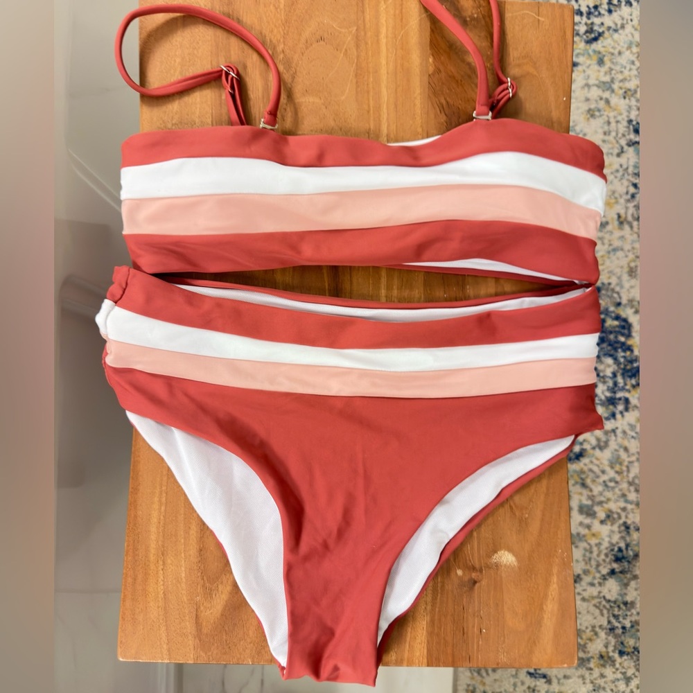 Striped bikini size small
